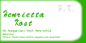 henrietta kost business card